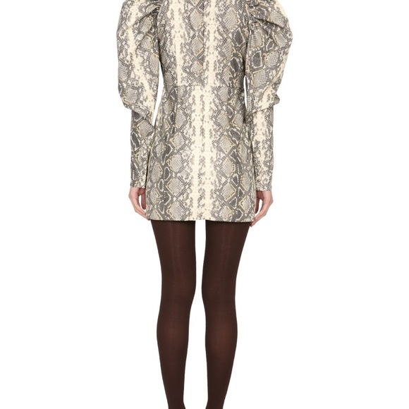 ROTATE BIRGER CHRISTENSEN
"KIM" DRESS WITH PYTHON PRINT AND VOLUMINOUS SHOULDERS - Picture 8 of 9